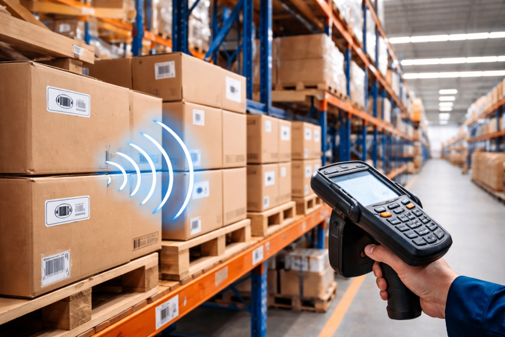 RFID inventory management system in warehouse