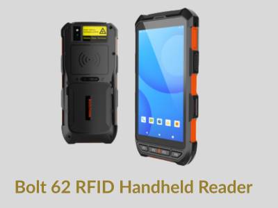 Bolt 62 RFID handheld reader for advanced UHF RFID scanning and real-time asset tracking solutions.